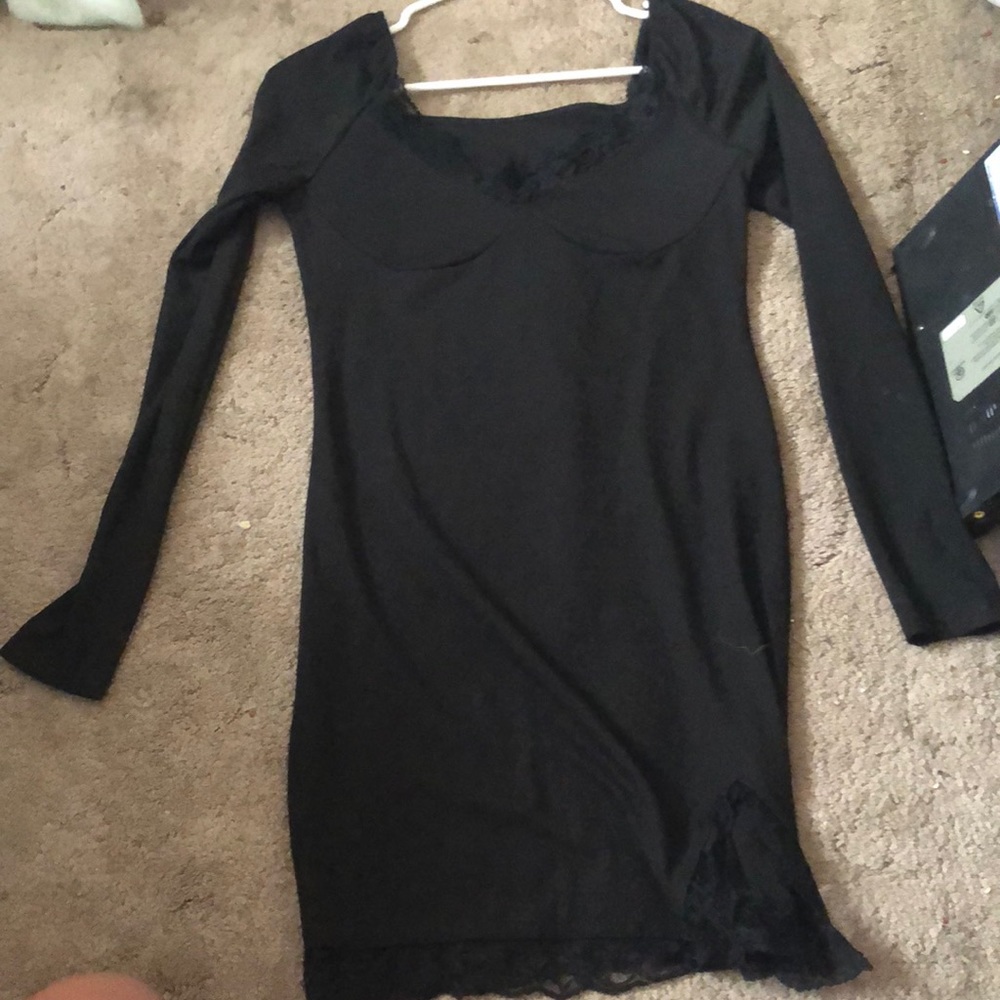 cutest mini black dress !! Long sleeve !!